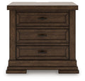 Taffenbrook Medium Brown Three Drawer Night Stand - Brand New