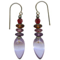 Owen Glass Collection Tango 1 light amethyst glass earrings with elegant teardrop shape and polished finish.