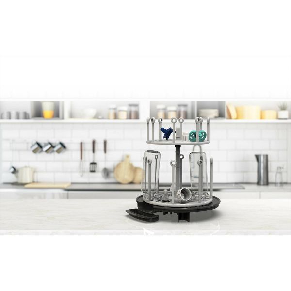The First Years Plastic Spin Stack Bottle Drying Rack Black - Brand New