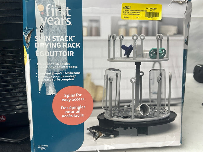 The First Years Plastic Spin Stack Bottle Drying Rack Black - Brand New