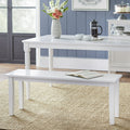 TMS Tiffany Indoor Bench, 47.5"L x 14"W x 18"H, White - Brand New