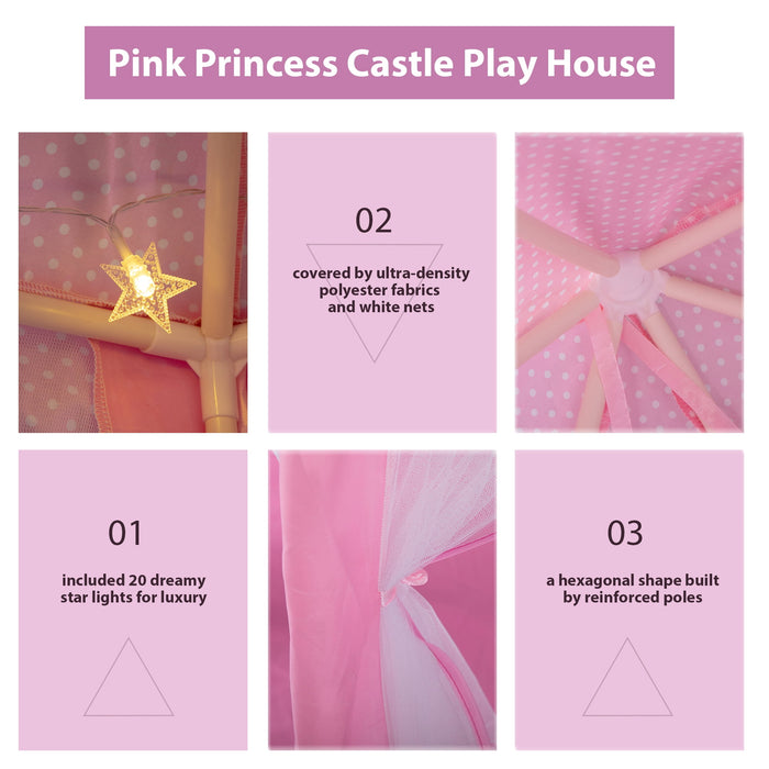 TOBBI Princess Castle Play Tent for Girls - Large 55'' x 53'' Playhouse for Indoor and Outdoor Play - Brand New