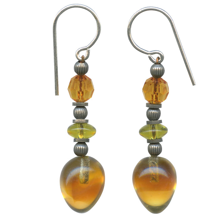 Owen Glass Collection Watercolors 30 Topaz Glass and Crystal Earrings featuring vibrant watercolor-inspired design and sparkling crystals.