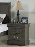 Traditional 2-Drawer Nightstand with Metal Handles, Fully Assembled, 21" L x 15" W x 24" H - new