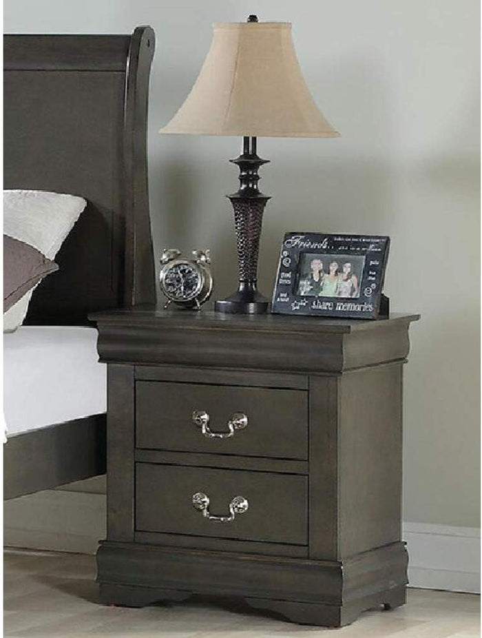 Traditional 2-Drawer Nightstand with Metal Handles, Fully Assembled, 21" L x 15" W x 24" H - new