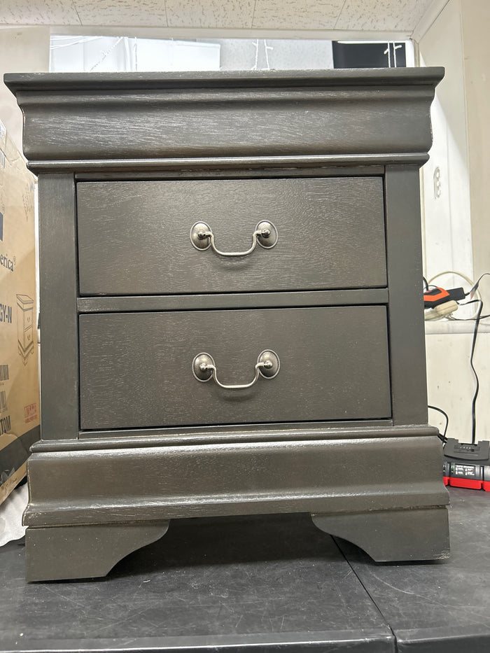Traditional 2-Drawer Nightstand with Metal Handles, Fully Assembled, 21" L x 15" W x 24" H - new