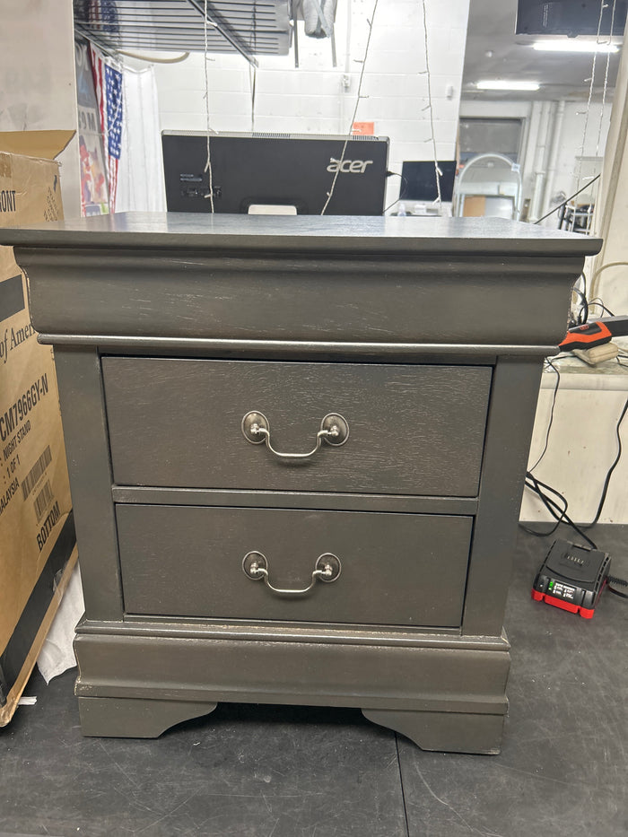 Traditional 2-Drawer Nightstand with Metal Handles, Fully Assembled, 21" L x 15" W x 24" H - new