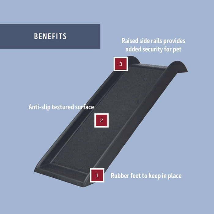 TRIXIE 39-in Small Pet Ramp for Dogs and Cats, Great for Small Cars and Furniture, Black - new