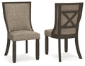 Tyler Creek Black/Grayish Brown Dining UPH Side Chair (Priced Per Item, Must Order 2, 4, 6, or 8) - Brand New