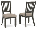Tyler Creek Black/Grayish Brown Dining UPH Side Chair (Priced Per Item, Must Order 2, 4, 6, or 8) - Brand New