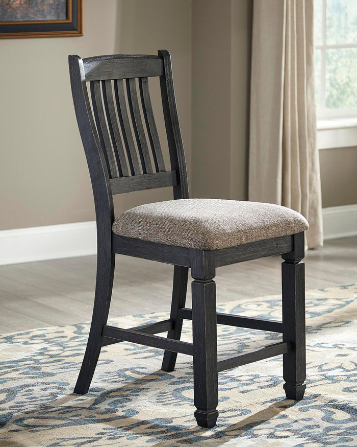 Tyler Creek Black/Grayish Brown Upholstered Barstool (Priced Per Item, Must Order 2, 4, 6, or 8) - Brand New