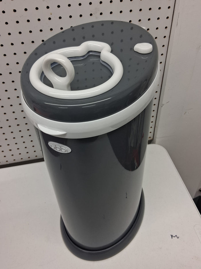Ubbi Stainless Steel Diaper Pail, Odor Locking, No Special Bag Required, Award-Winning, Registry Must-Have, Slate - Brand New