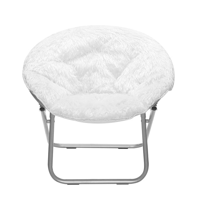 Urban Lifestyle Mongolian Faux Fur Saucer Chair, Off White - Brand New - Open Box