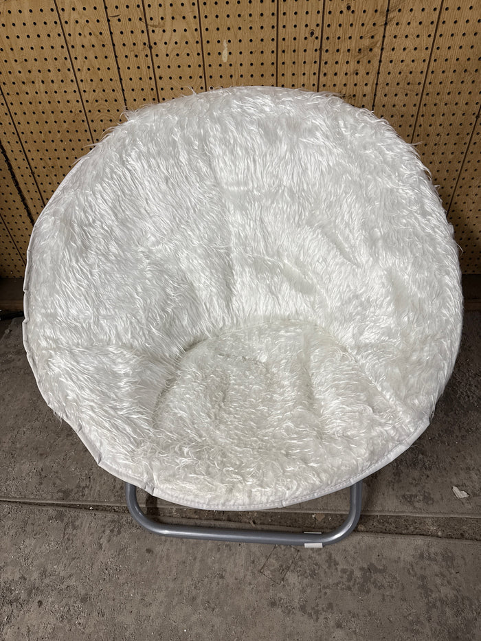 Urban Lifestyle Mongolian Faux Fur Saucer Chair, Off White - Brand New - Open Box
