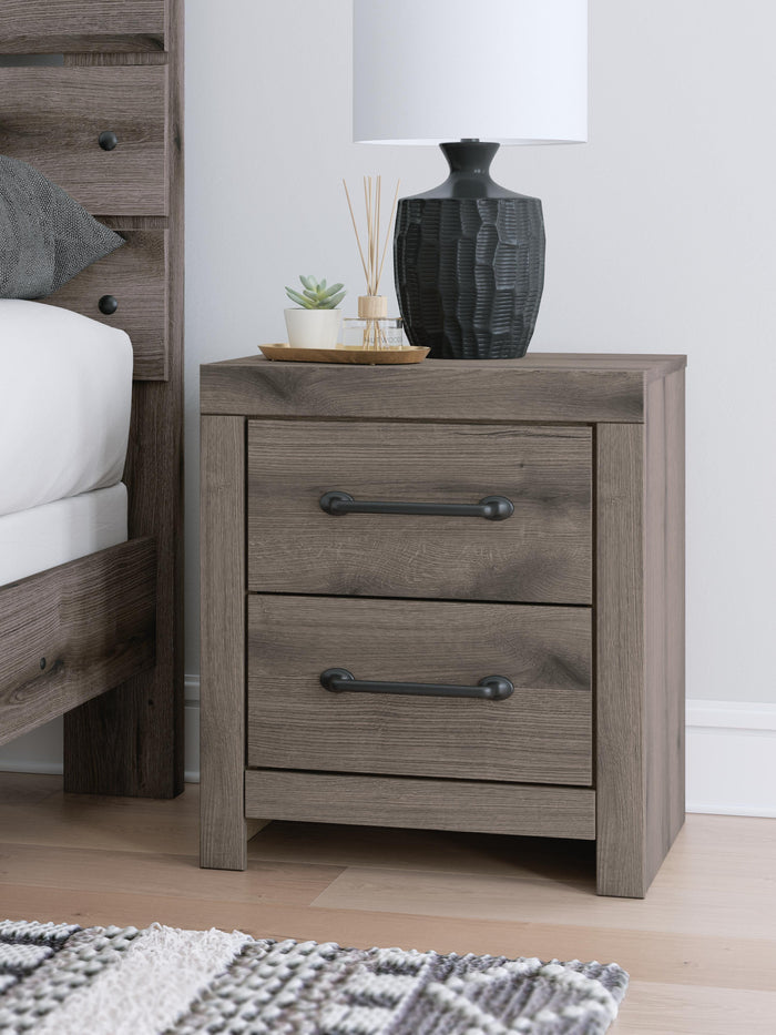 Urbanoore Brown Gray Two Drawer Night Stand - Brand New