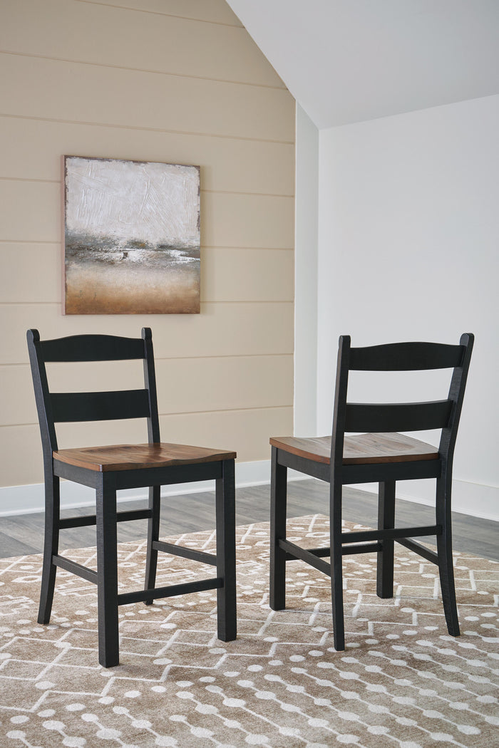 Valebeck Black/Brown Barstool (Priced Per Item, Must Order 2, 4, 6, or 8) - Brand New