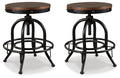 Valebeck Brown/Black Swivel Barstool (Priced Per Item, Must Order 2, 4, 6, or 8) - Brand New