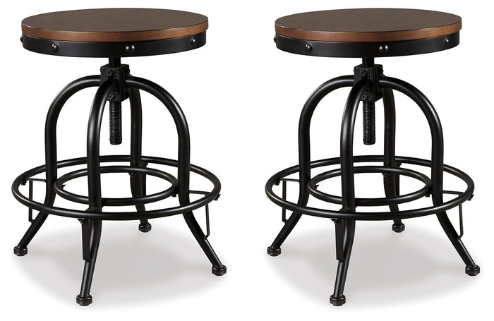 Valebeck Brown/Black Swivel Barstool (Priced Per Item, Must Order 2, 4, 6, or 8) - Brand New