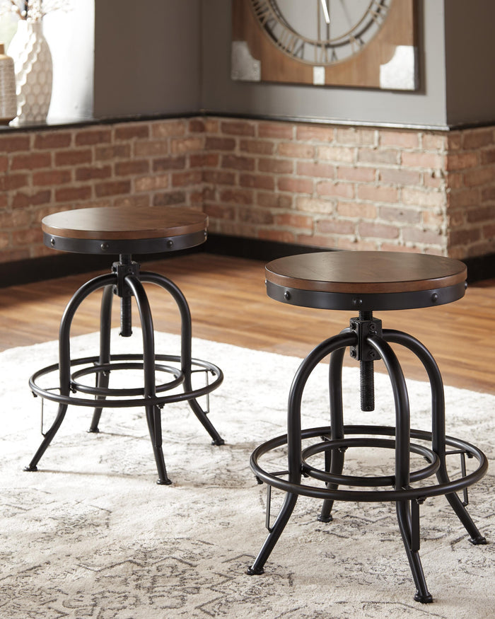 Valebeck Brown/Black Swivel Barstool (Priced Per Item, Must Order 2, 4, 6, or 8) - Brand New