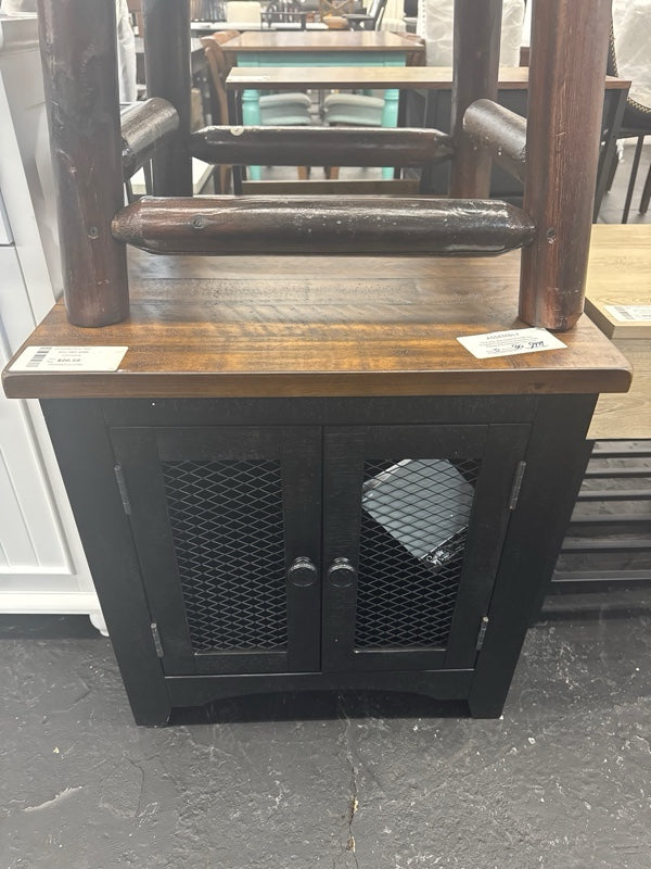 Valebeck Rectangular End Table Black/Brown - Signature Design by Ashley: Rustic Farmhouse Style with Storage - Brand New