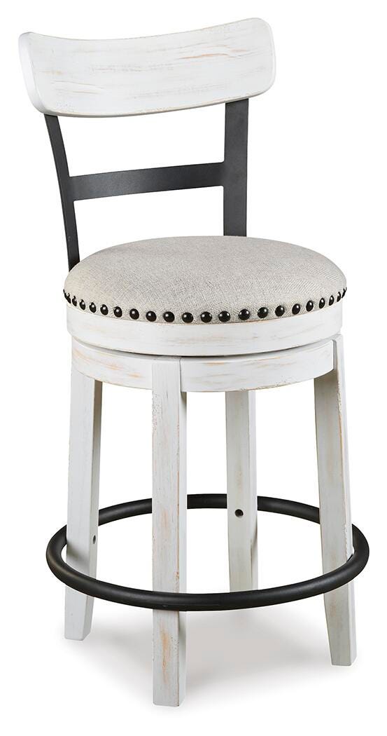 Valebeck White UPH Swivel Barstool (1/CN) - Brand New