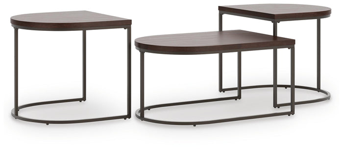 Vanmore Dark Brown Occasional Table Set (3/CN) - Brand New