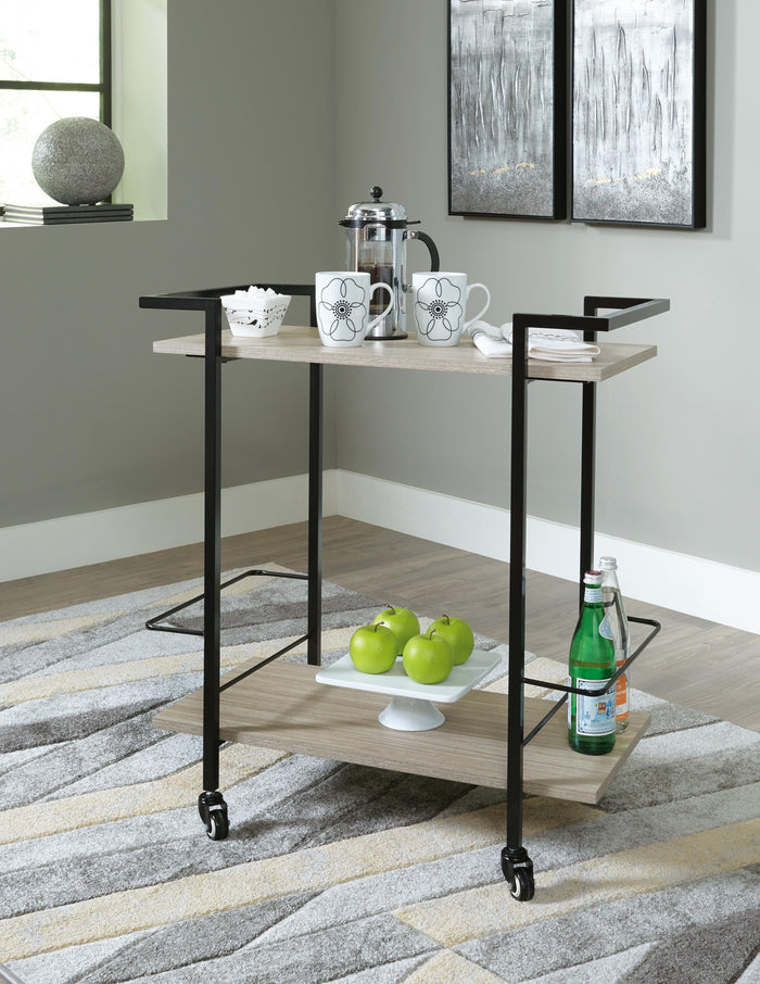 Waylowe Brown/Black Bar Cart - Brand New