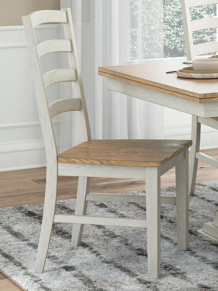 Westlinport Antique White/Natural Dining Room Side Chair (Priced Per Item, Must Order 2, 4, 6, or 8)