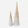 WHITE & GOLD CONE DISPLAY TREE