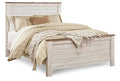 Willowton Whitewash Queen Panel Bed - Brand New