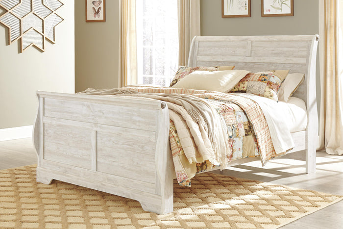 Willowton Whitewash Willowton Queen Sleigh Bed - Brand New