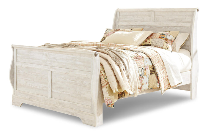 Willowton Whitewash Willowton Queen Sleigh Bed - Brand New