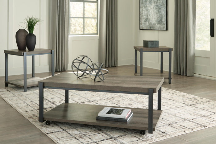 Wilmaden Gray/Black Occasional Table Set (3/CN) - Brand New