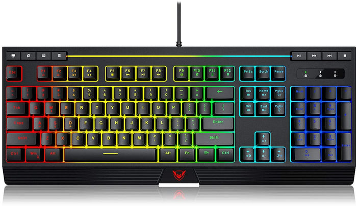 Wired Adjustable Backlight RGB Gaming Keyboard - Non-Fading Keycaps