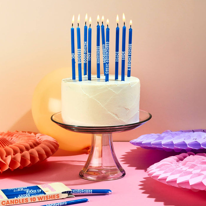 "WISHING YOU" BIRTHDAY CANDLES - BLUE
