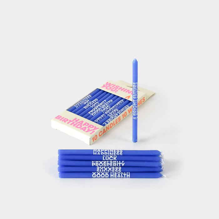 "WISHING YOU" BIRTHDAY CANDLES - BLUE