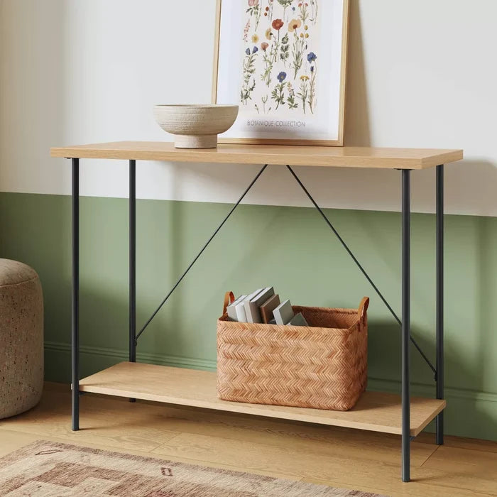 Wood and Metal Console Table Natural - Room Essentials™