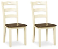Woodanville Cream/Brown Dining Room Side Chair (Priced Per Item, Must Order 2, 4, 6, or 8) - Brand New