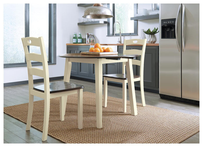 Woodanville Cream/Brown Woodanville Dining Table and 2 Chairs - Brand New