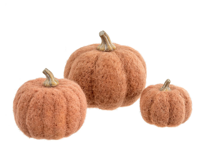 WOOL FELT PUMPKIN - RUSSET