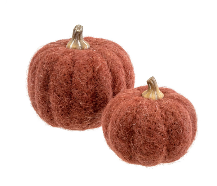 WOOL FELT PUMPKIN - TERRACOTTA