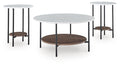Wrenwich Brown/Black/White Occasional Table Set (3/CN) - Brand New