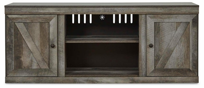 Wynnlow Gray LG TV Stand w/Fireplace Option - Brand New