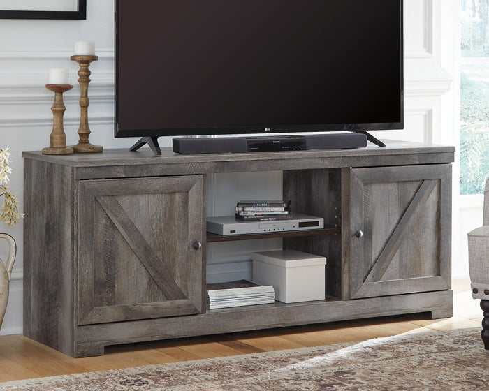 Wynnlow Gray LG TV Stand w/Fireplace Option - Brand New