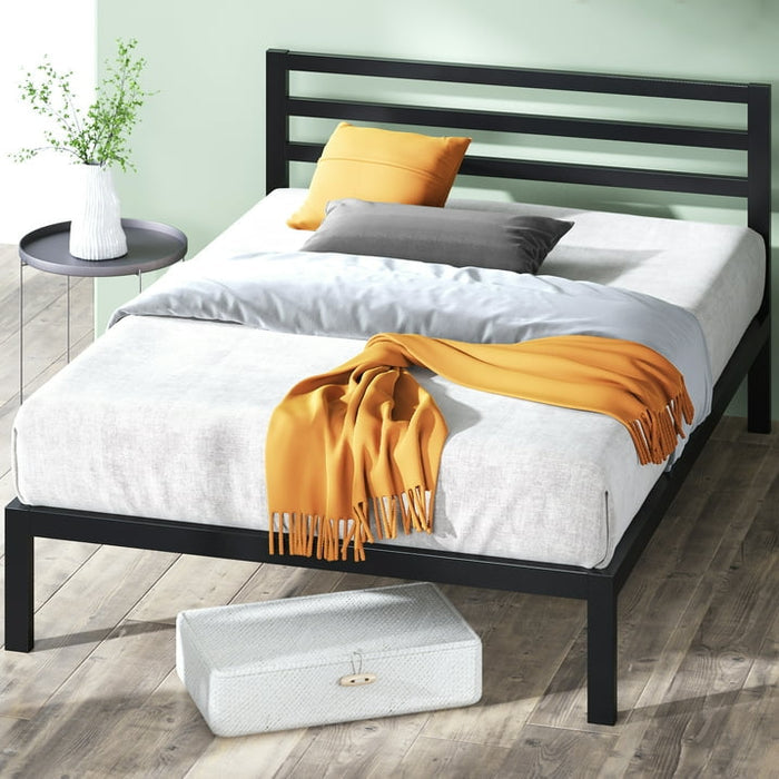 Zinus Mia 14" Metal Platform Bed Frame with Headboard, King - Brand New